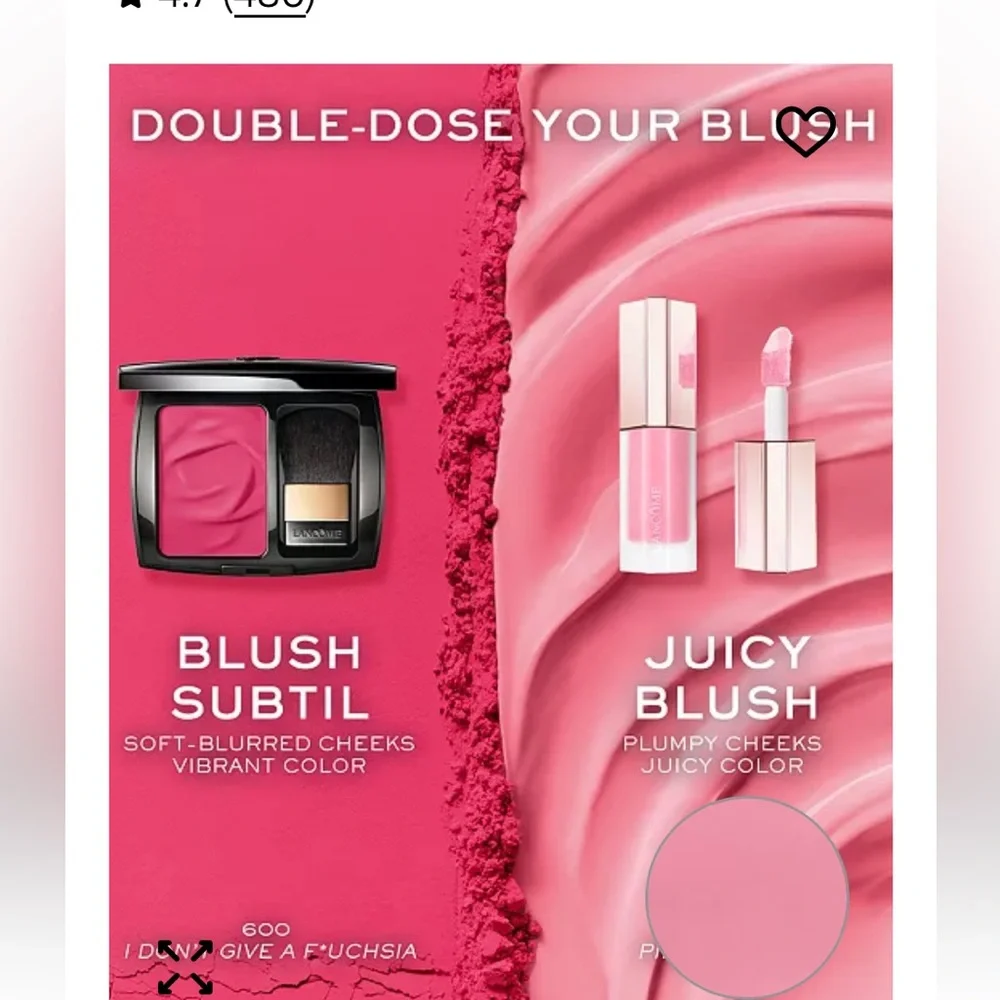 LANCÔME Skin IDOLE plumps cheeks, Blush - Soft Pink shade, 10 pink OH La La
